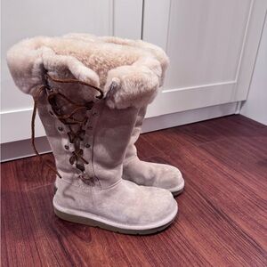 UGG Cream Fur-Lined Boots